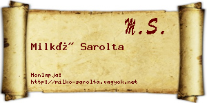 Milkó Sarolta névjegykártya